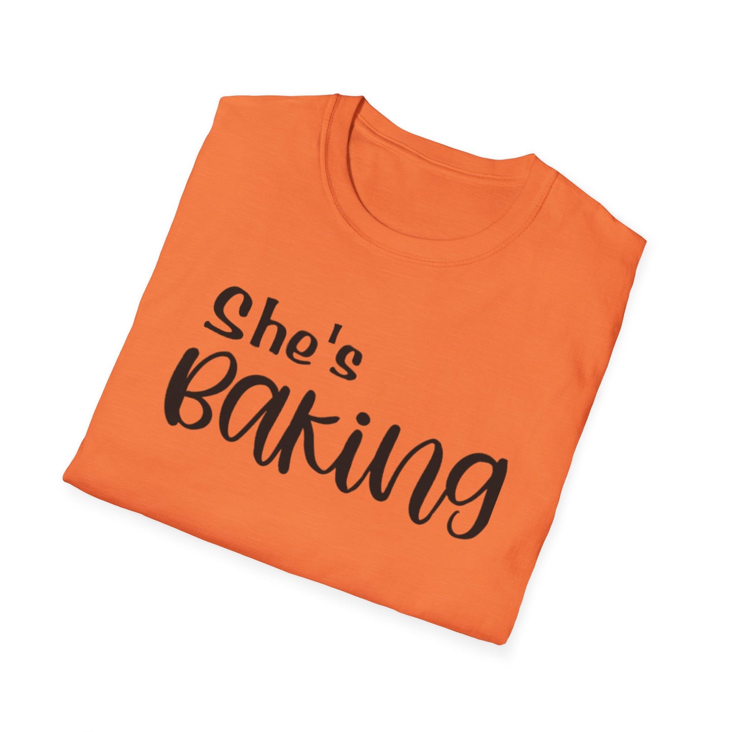 She's Baking Unisex Softstyle T-Shirt – Perfect Gift for Baking Enthusiasts