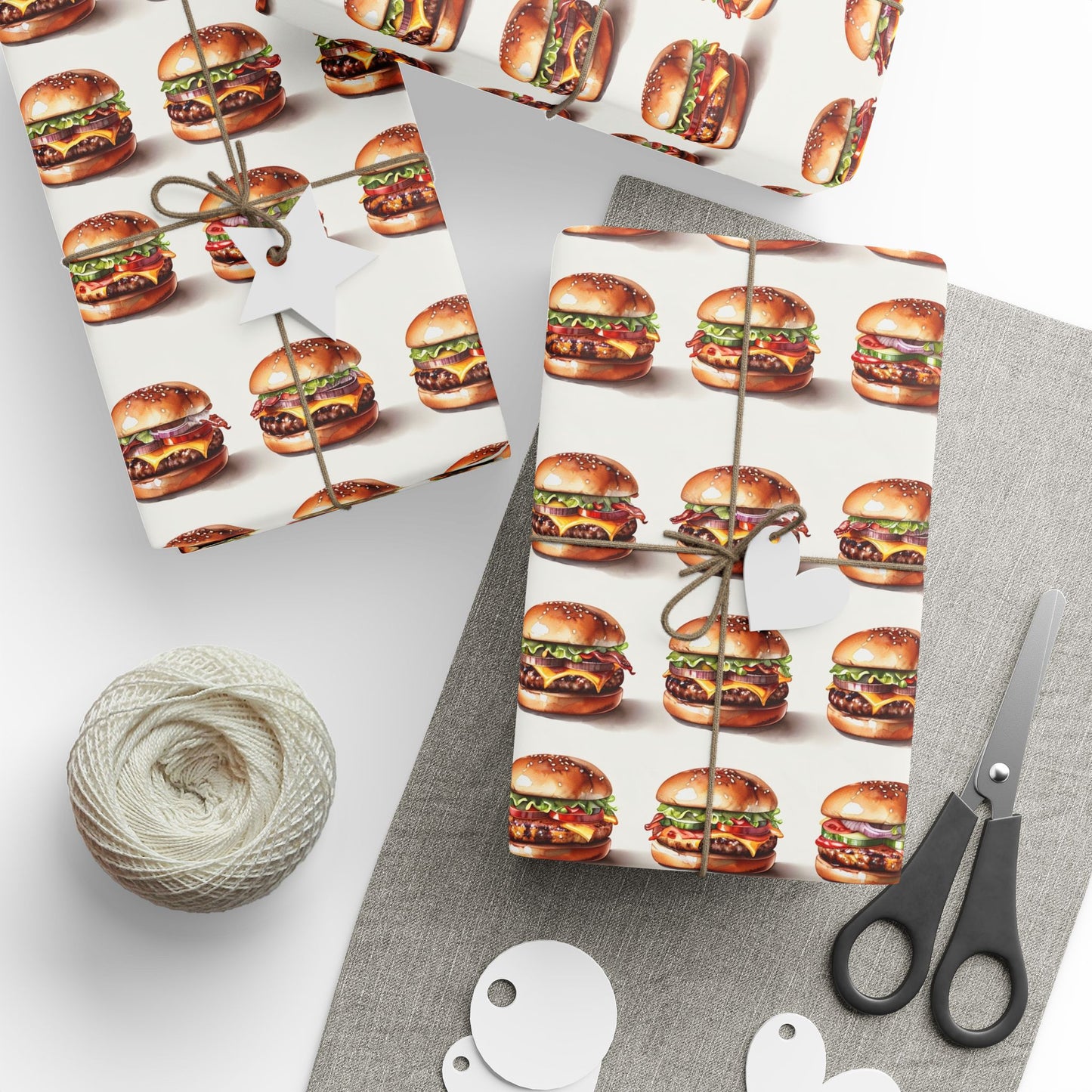 Fun Burger Wrapping Paper - Perfect for Food Lovers & Celebrations!