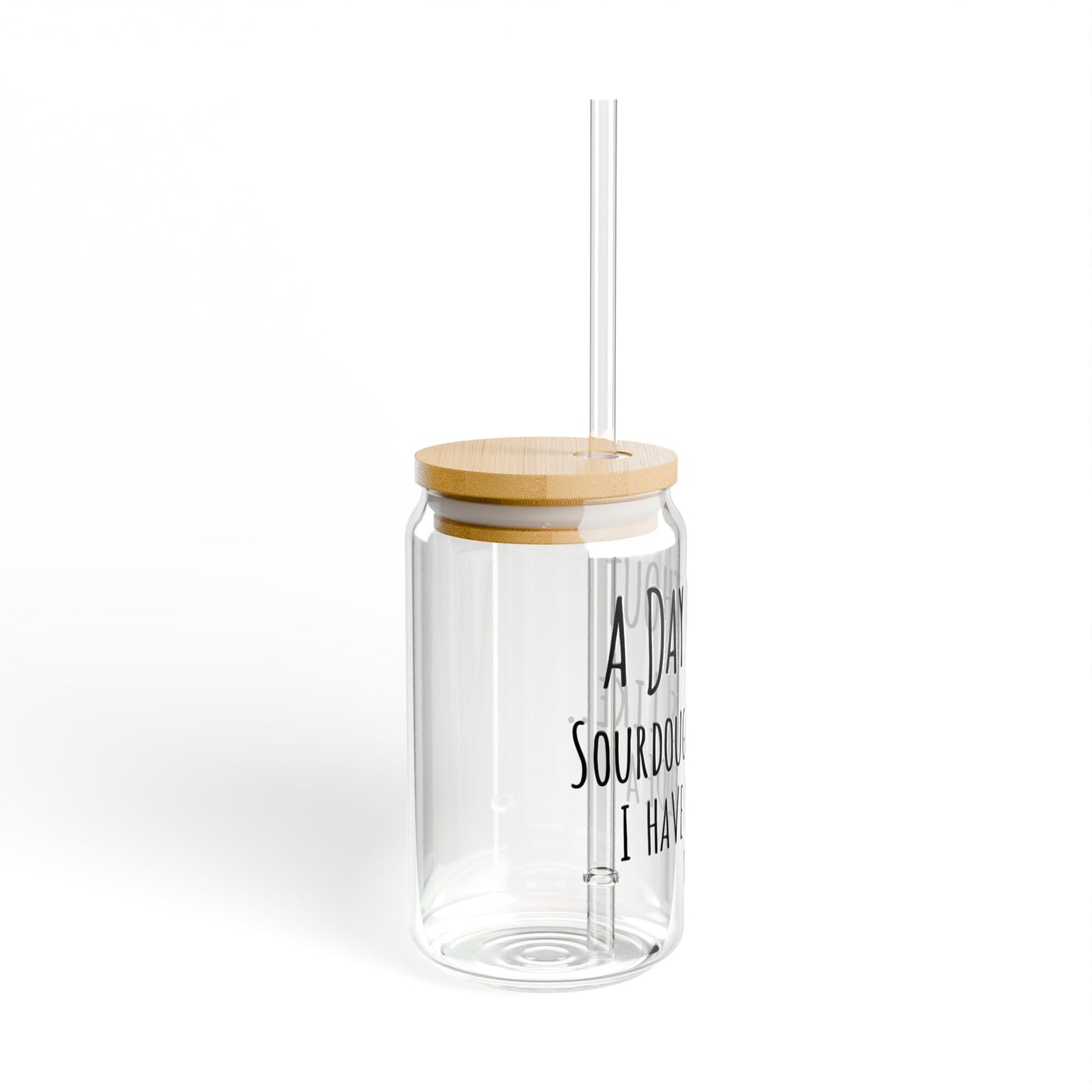 Sourdough-Inspired Sipper Glass – 16oz with Bamboo Lid and Straw