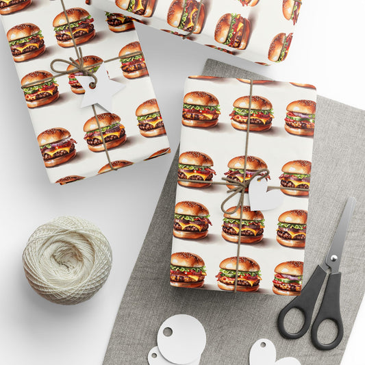 Fun Burger Wrapping Paper - Perfect for Food Lovers & Celebrations!