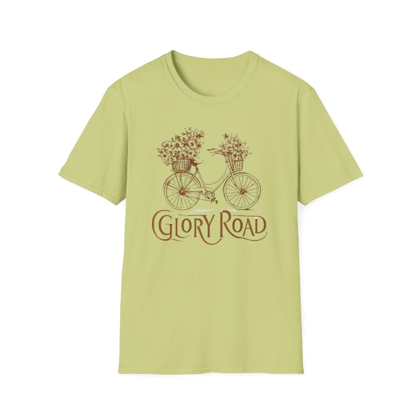 Glory Road Floral Bicycle T-Shirt | Unisex Softstyle Tee for Nature Lovers