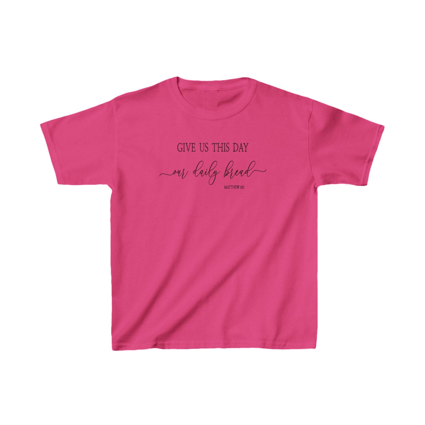 Kids Cotton Tee - 'Give Us This Day' Inspirational Design