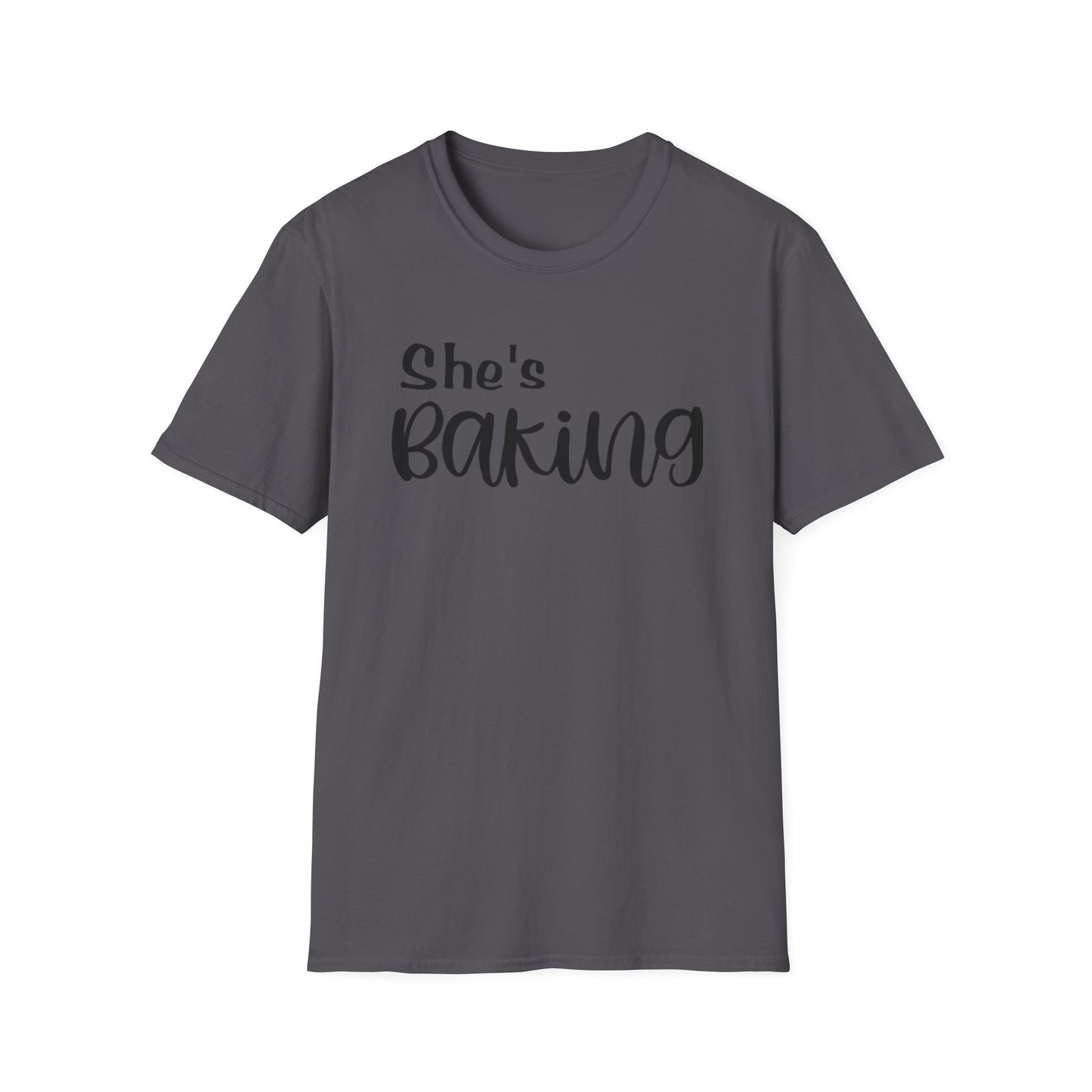 She's Baking Unisex Softstyle T-Shirt – Perfect Gift for Baking Enthusiasts