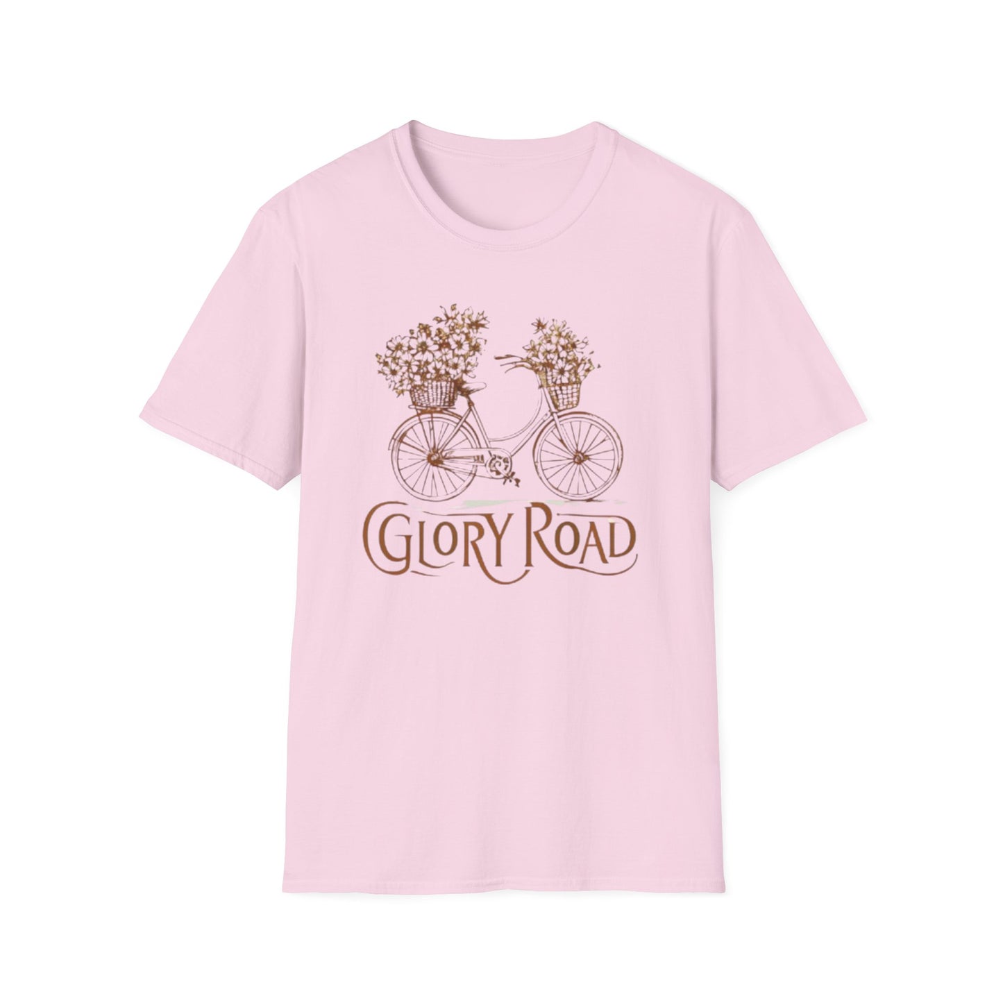 Glory Road Floral Bicycle T-Shirt | Unisex Softstyle Tee for Nature Lovers