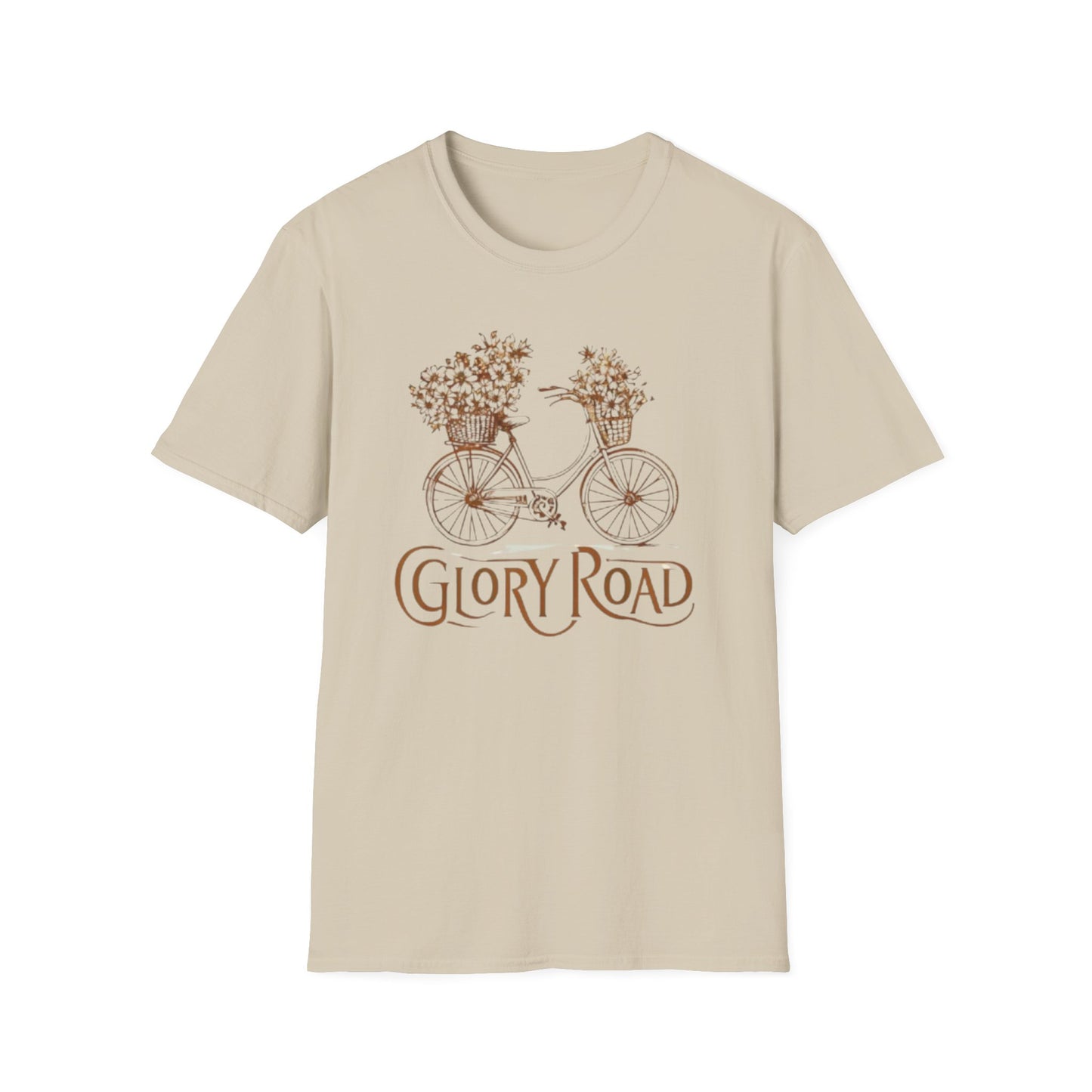 Glory Road Floral Bicycle T-Shirt | Unisex Softstyle Tee for Nature Lovers