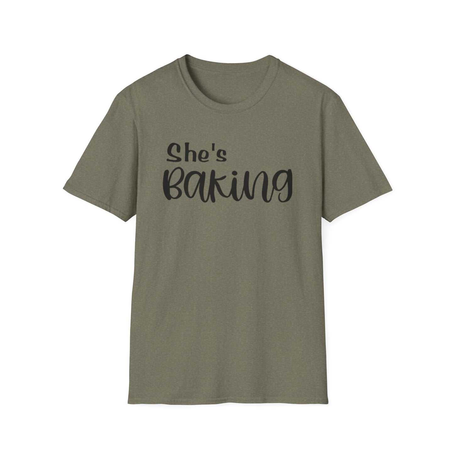 She's Baking Unisex Softstyle T-Shirt – Perfect Gift for Baking Enthusiasts