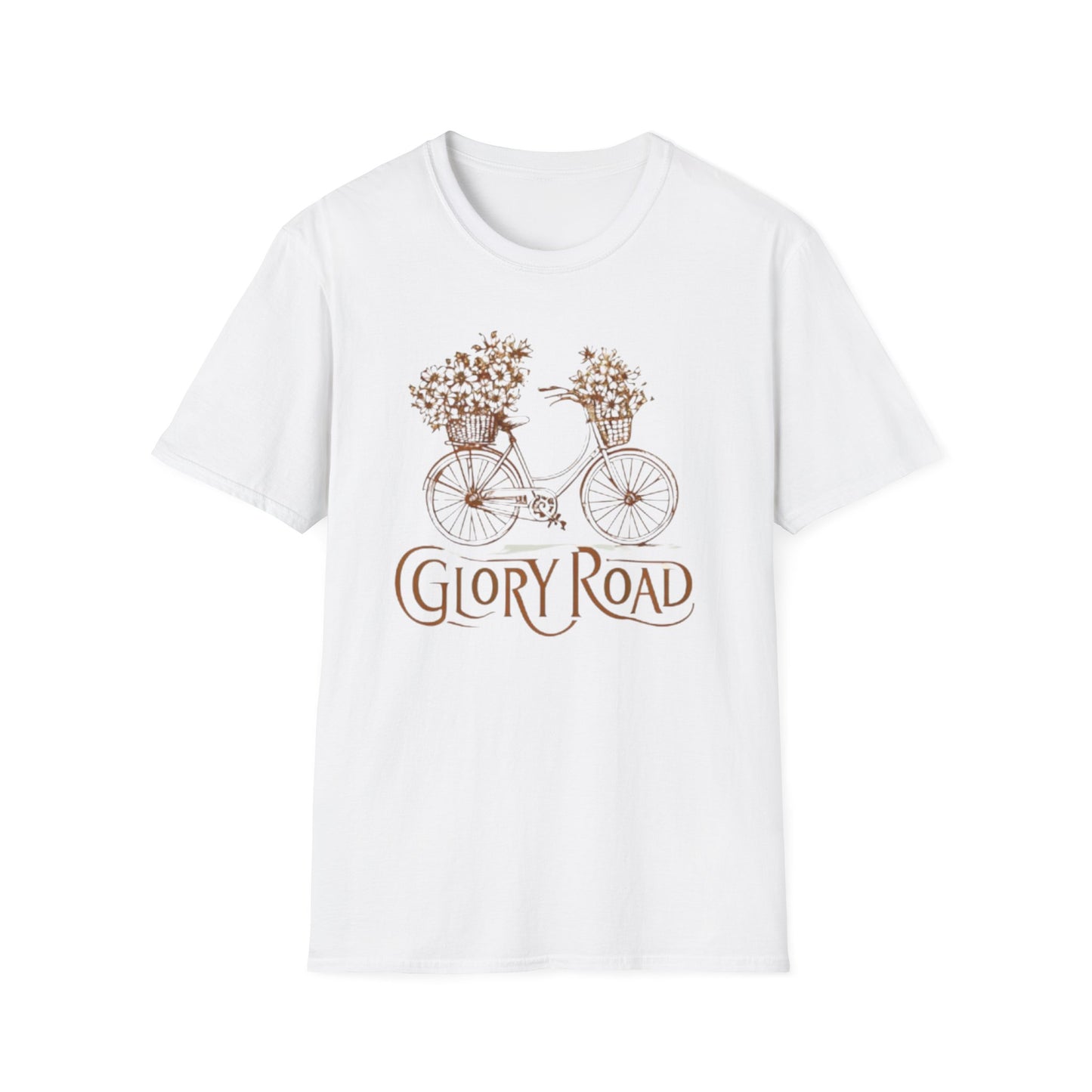 Glory Road Floral Bicycle T-Shirt | Unisex Softstyle Tee for Nature Lovers