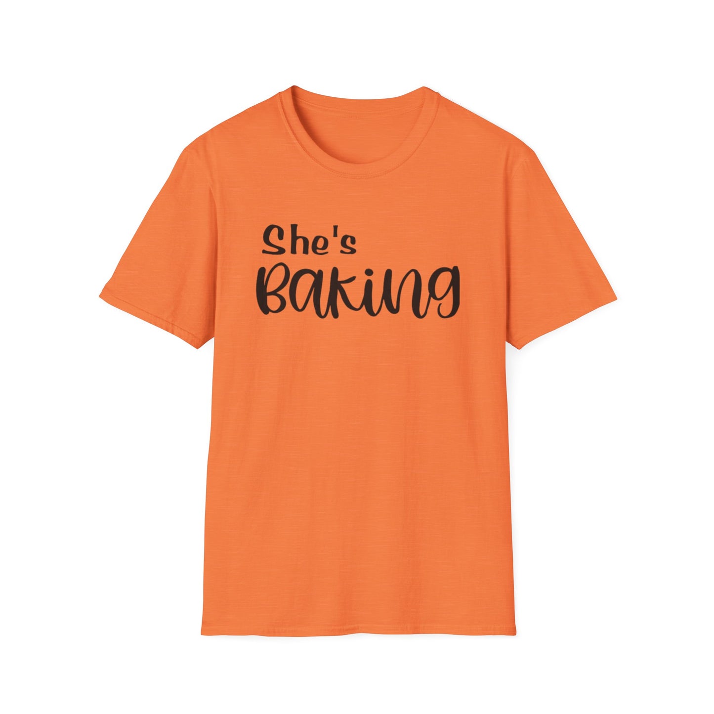 She's Baking Unisex Softstyle T-Shirt – Perfect Gift for Baking Enthusiasts