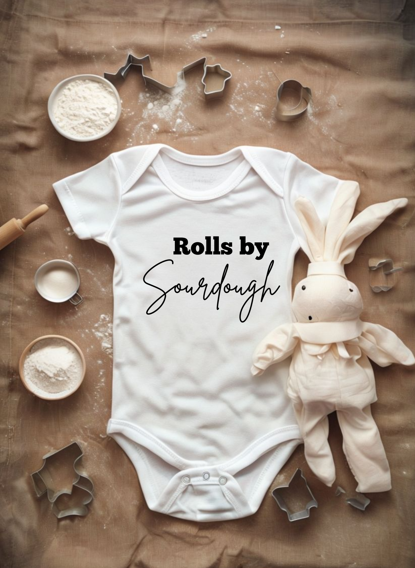 Custom 'Rolls by Sourdough' Infant Bodysuit - Adorable Baby Outfit for Newborns